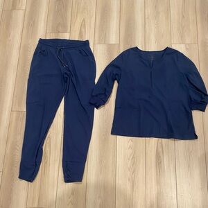 Jaanuu navy Blue Scrub Top